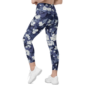 Blossom Floral Navy Crossover Leggings