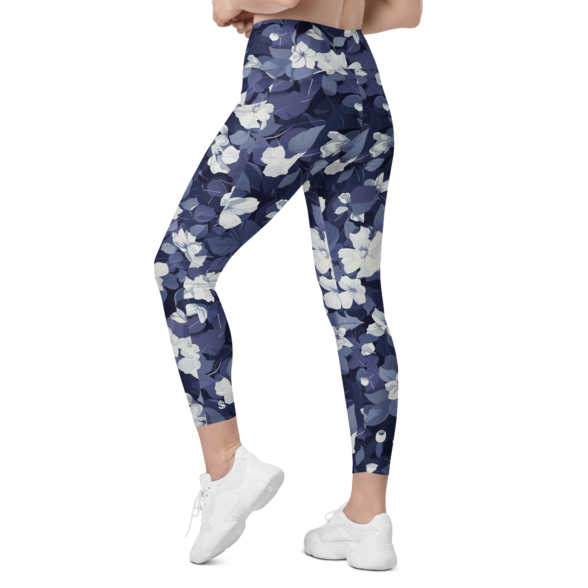 Blossom Floral Navy Crossover Leggings