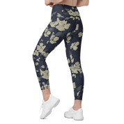 Blossom Floral Gold Crossover Leggings