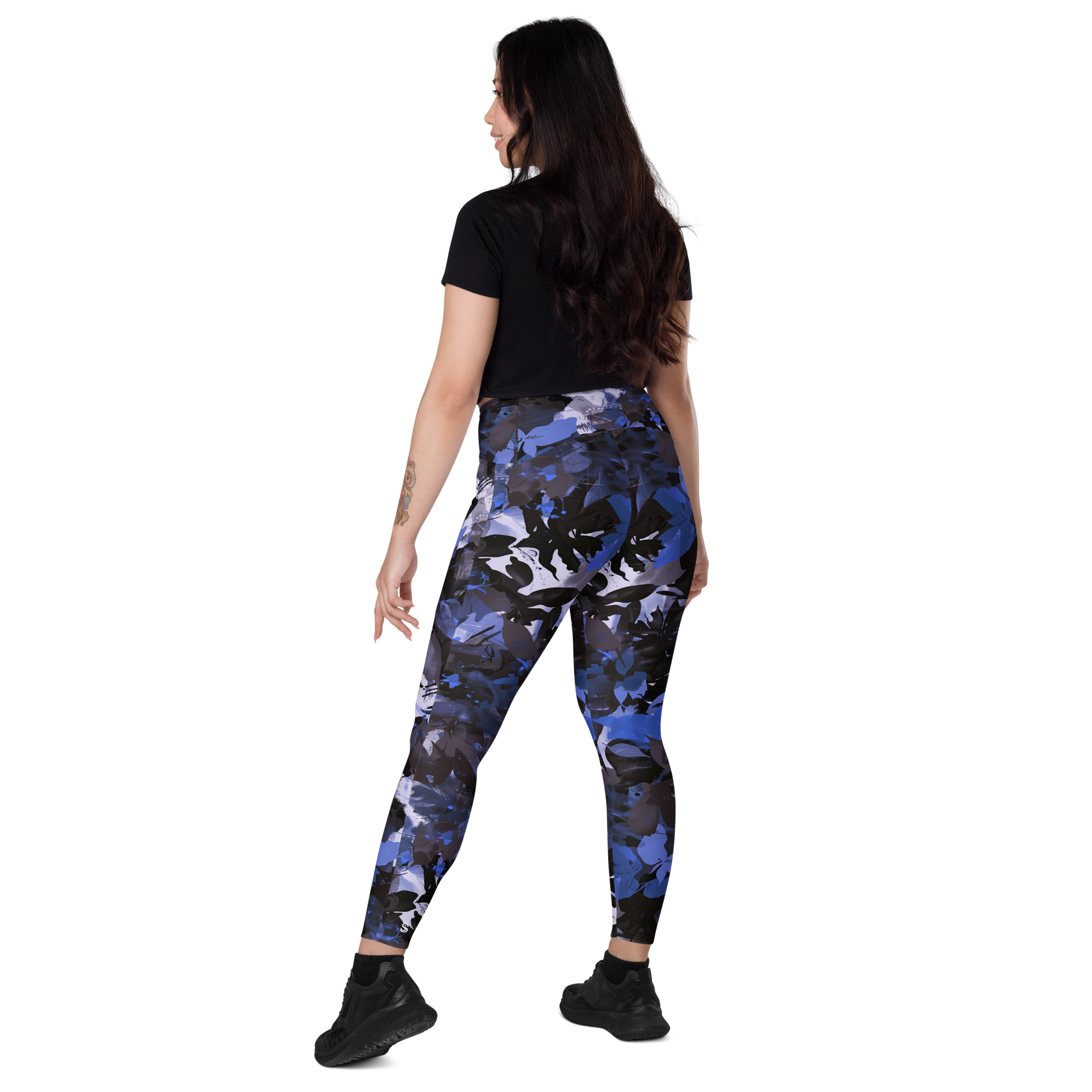 Wildflower Floral Navy Crossover Leggings