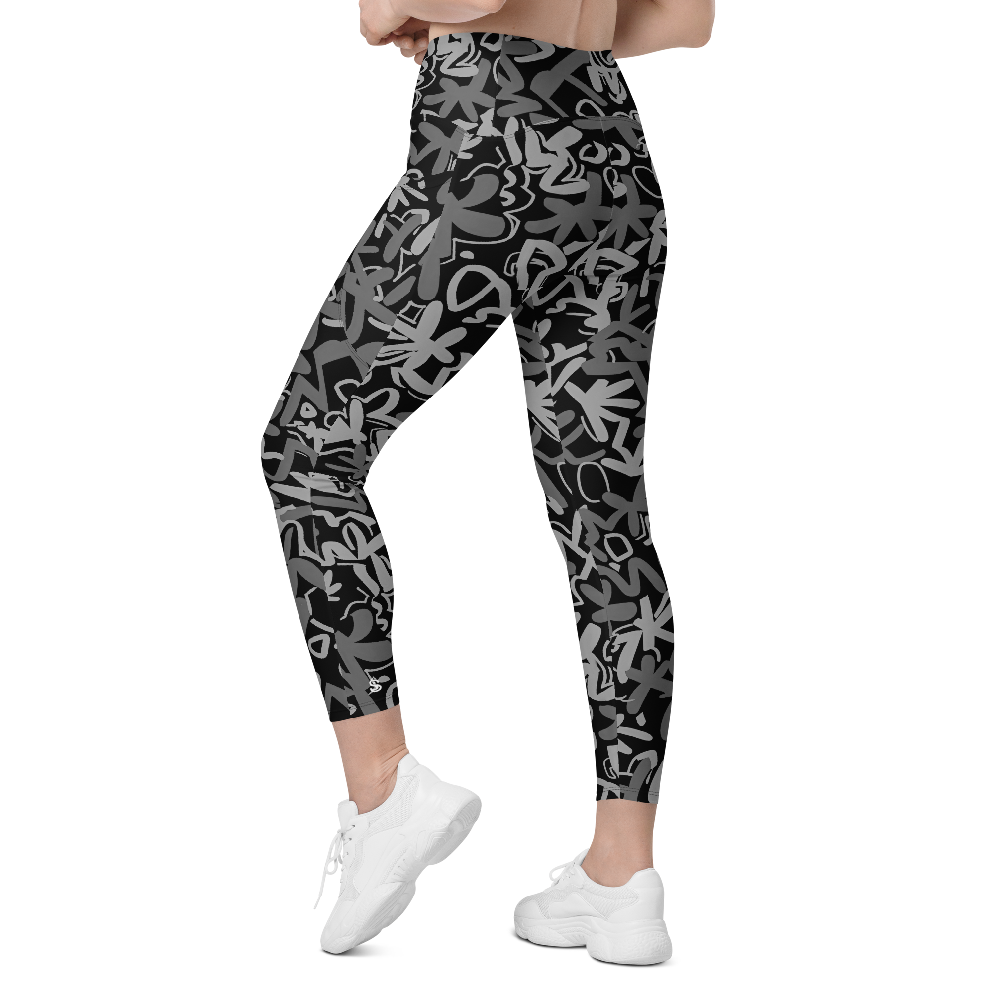 Fleur Black Crossover Leggings