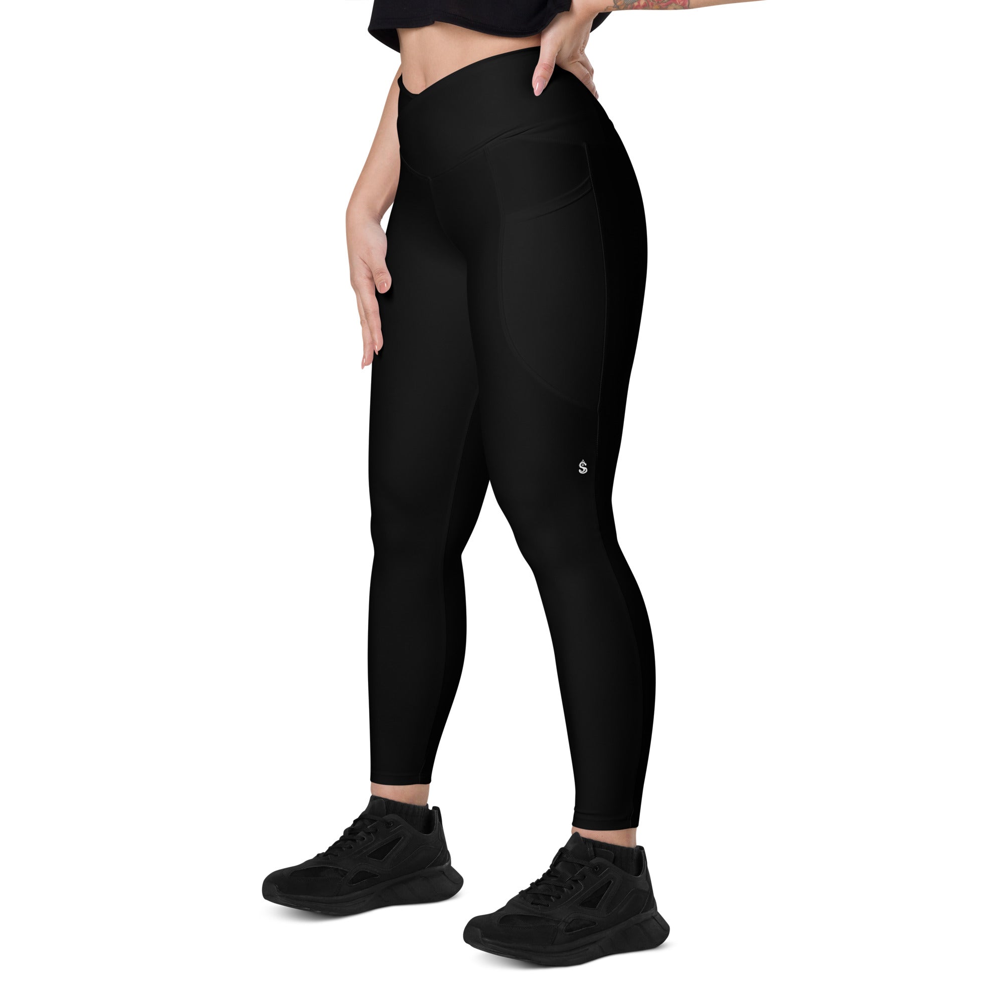 Basic - Black Crossover Leggings