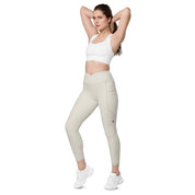 Basics - Bone Crossover Leggings with Black Stitch