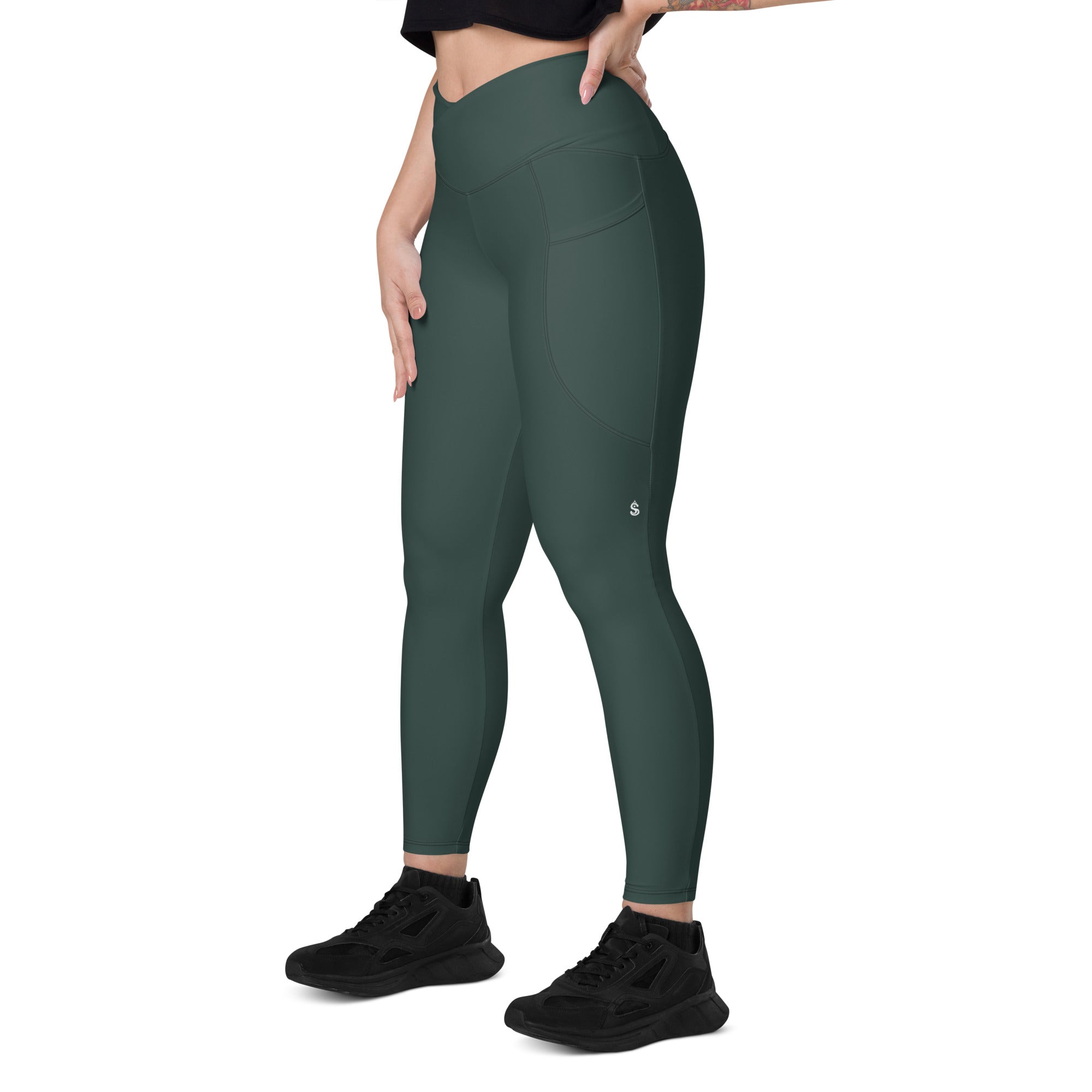 Basics - Green Crossover Leggings