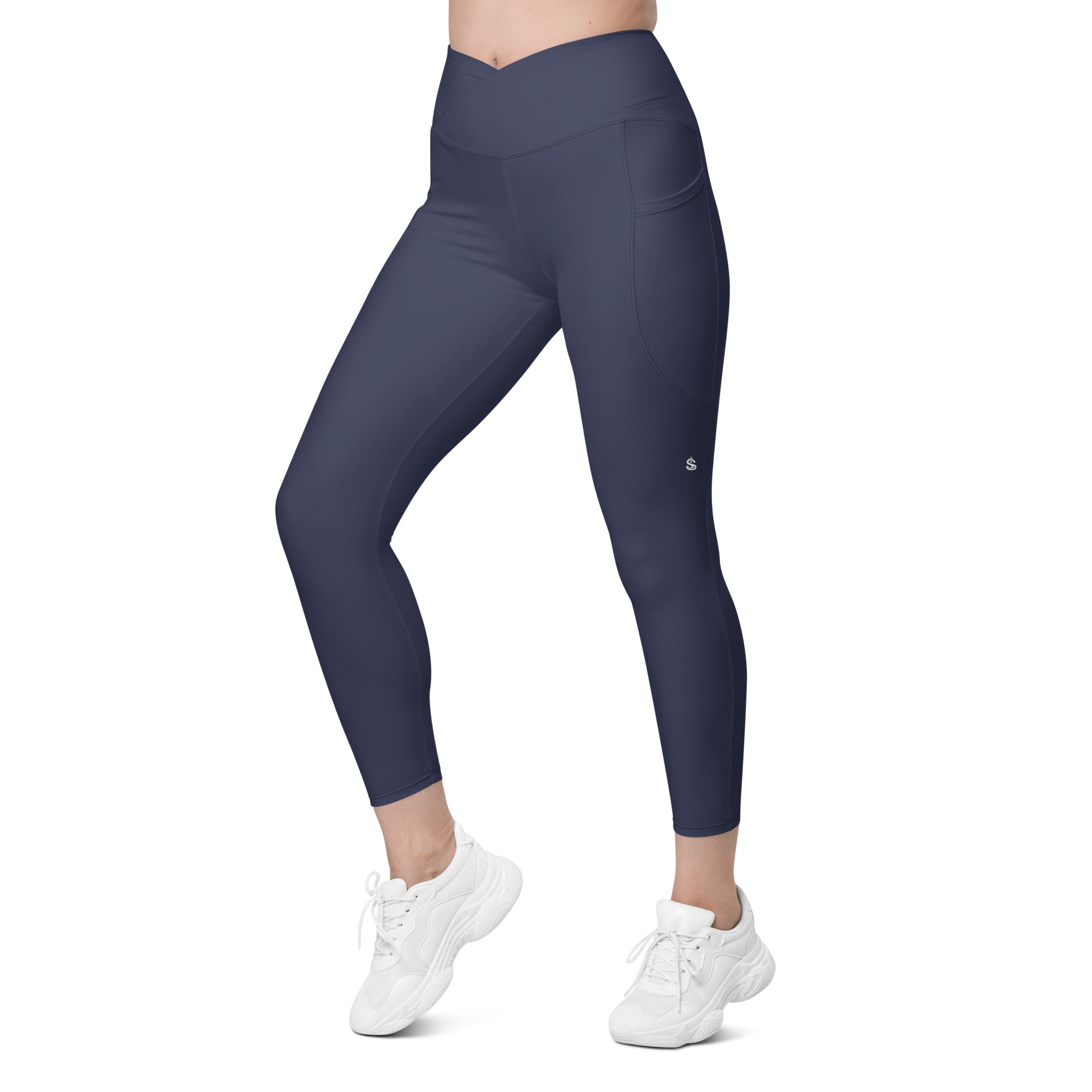 Basics - Navy Crossover Leggings