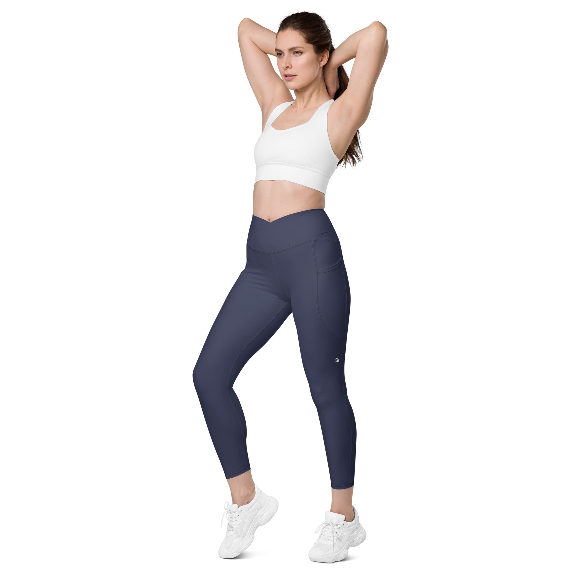 Basics - Navy Crossover Leggings