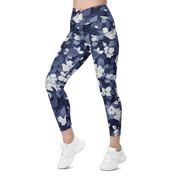 Blossom Floral Navy Crossover Leggings