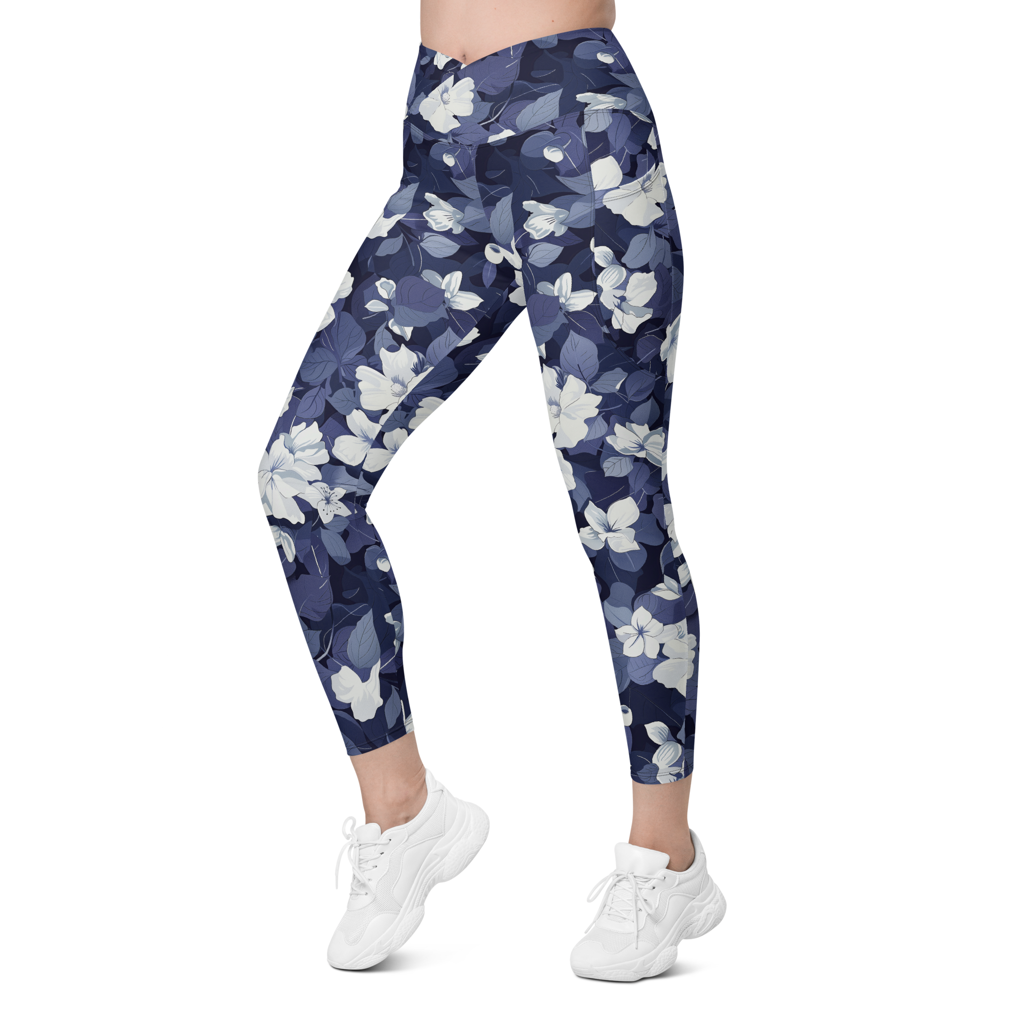 Blossom Floral Navy Crossover Leggings