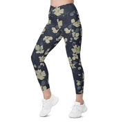 Blossom Floral Gold Crossover Leggings