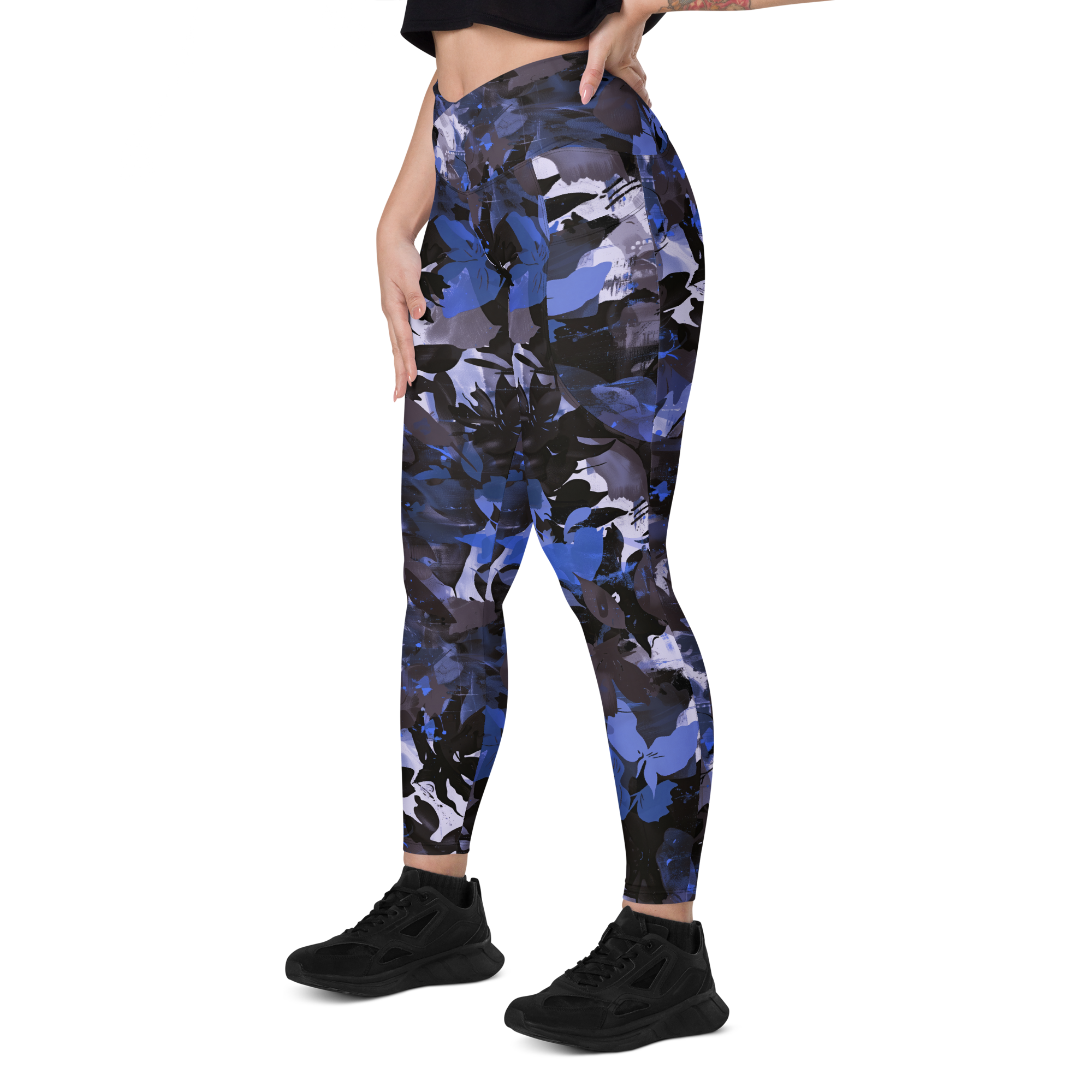 Wildflower Floral Navy Crossover Leggings