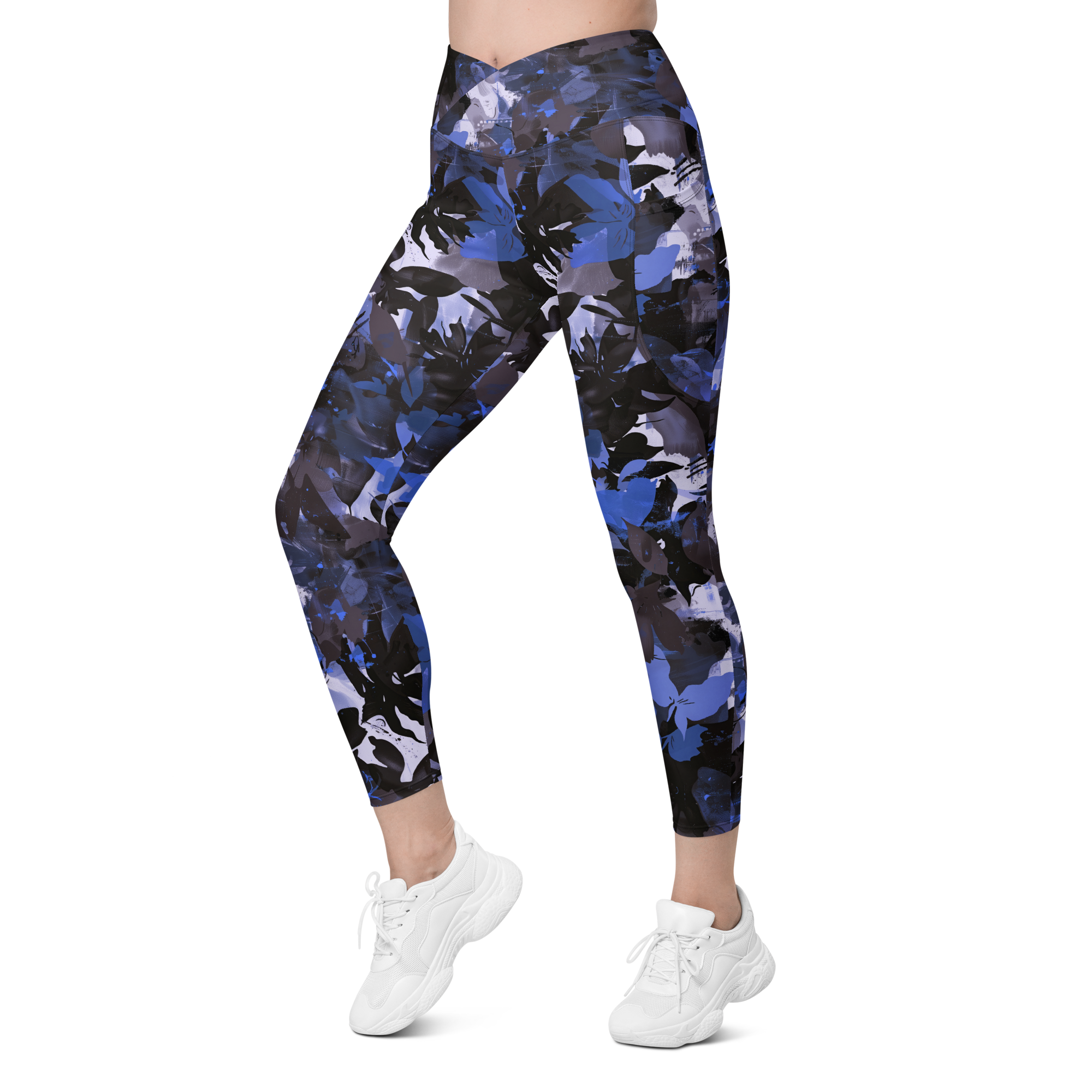 Wildflower Floral Navy Crossover Leggings