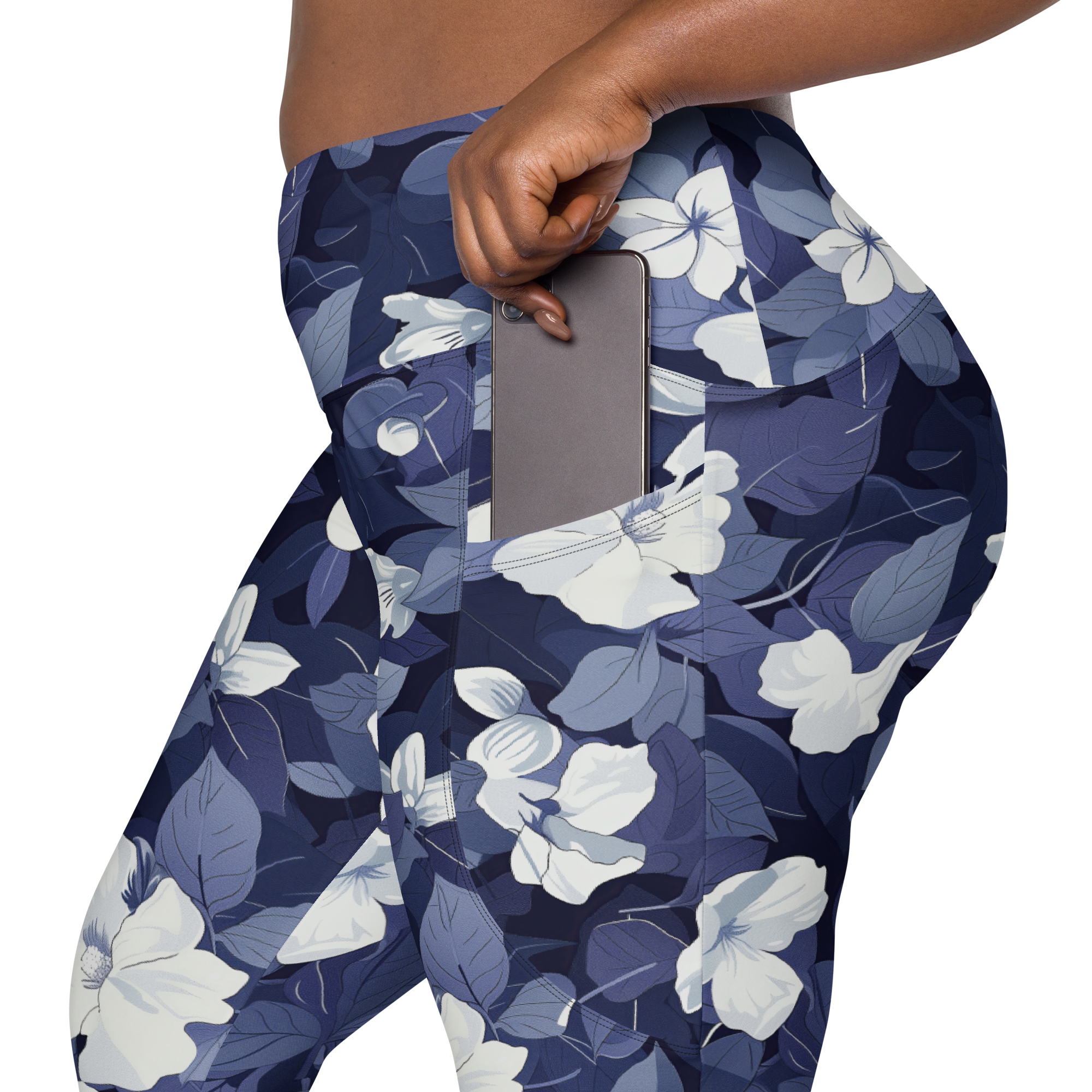 Blossom Floral Navy Crossover Leggings