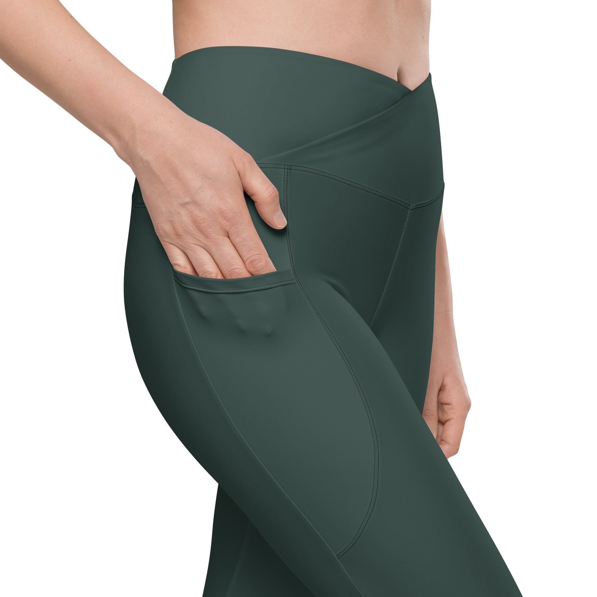 Basics - Green Crossover Leggings