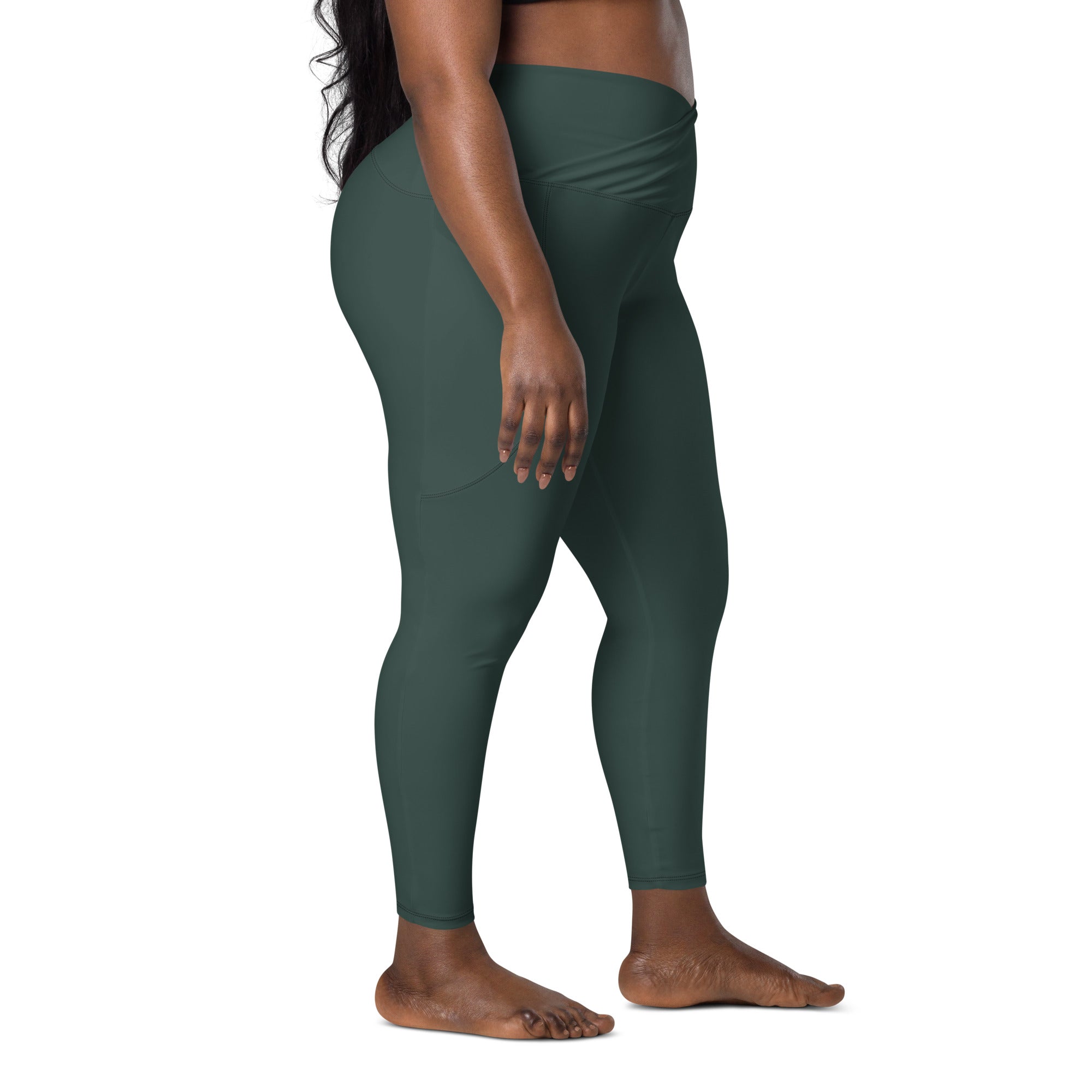 Basics - Green Crossover Leggings