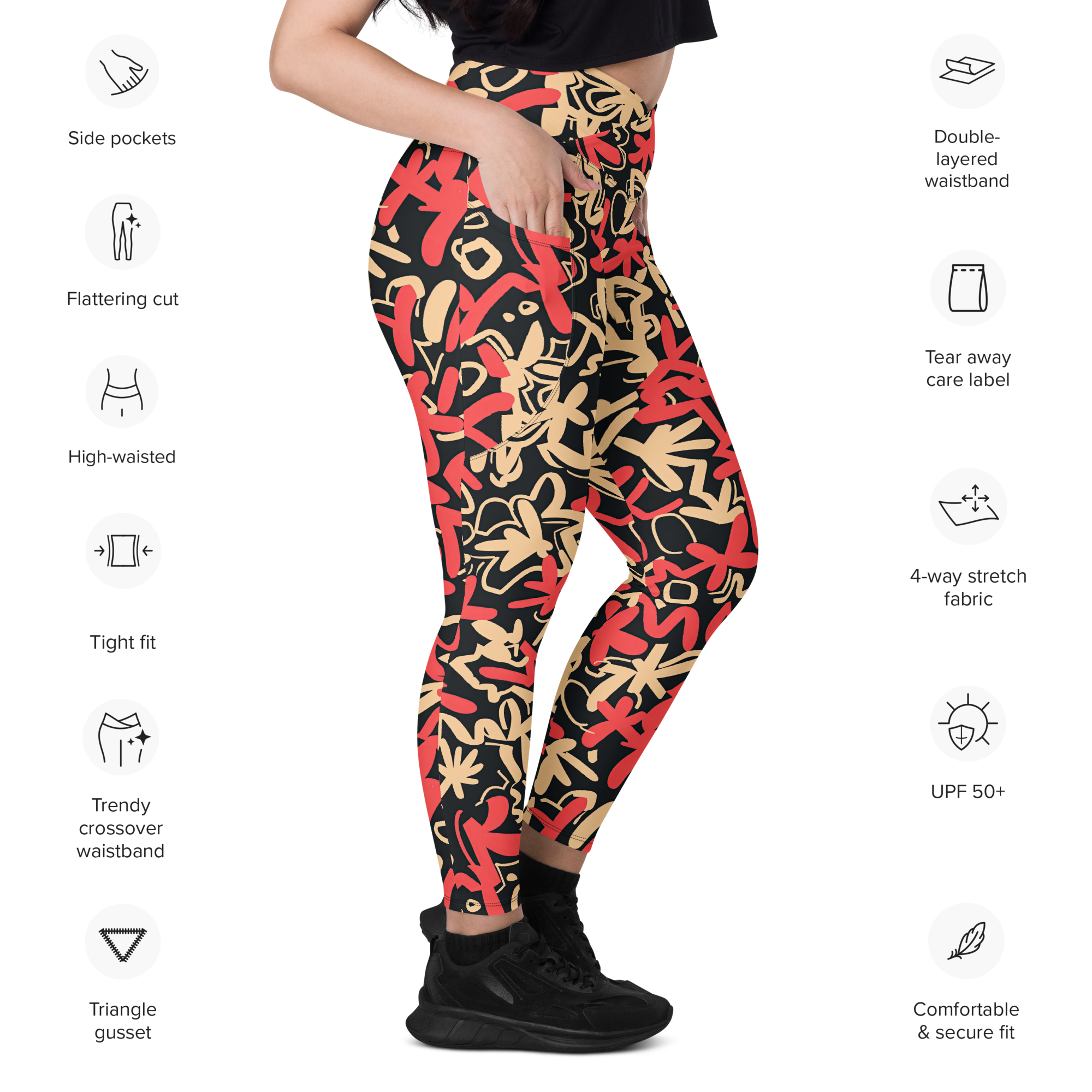 Fleur Salmon Crossover Leggings