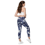 Blossom Floral Navy Crossover Leggings