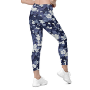 Blossom Floral Navy Crossover Leggings