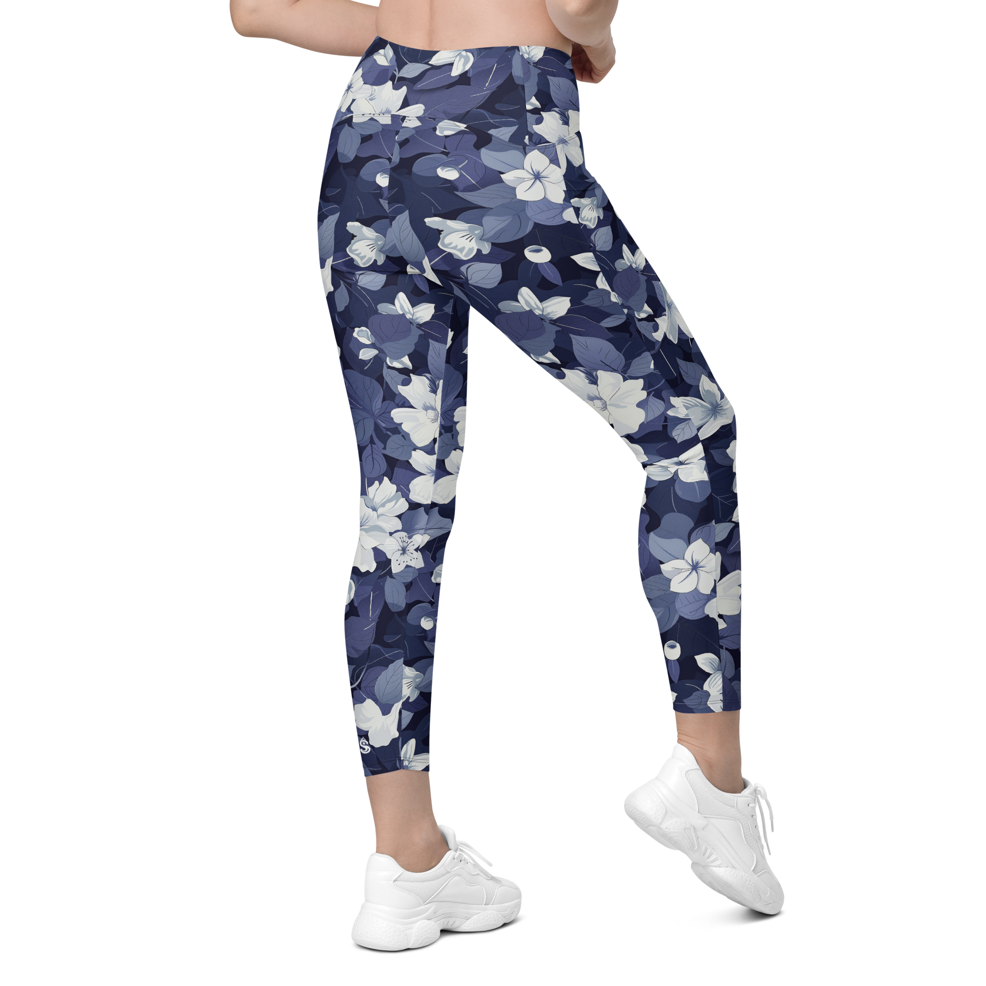 Blossom Floral Navy Crossover Leggings