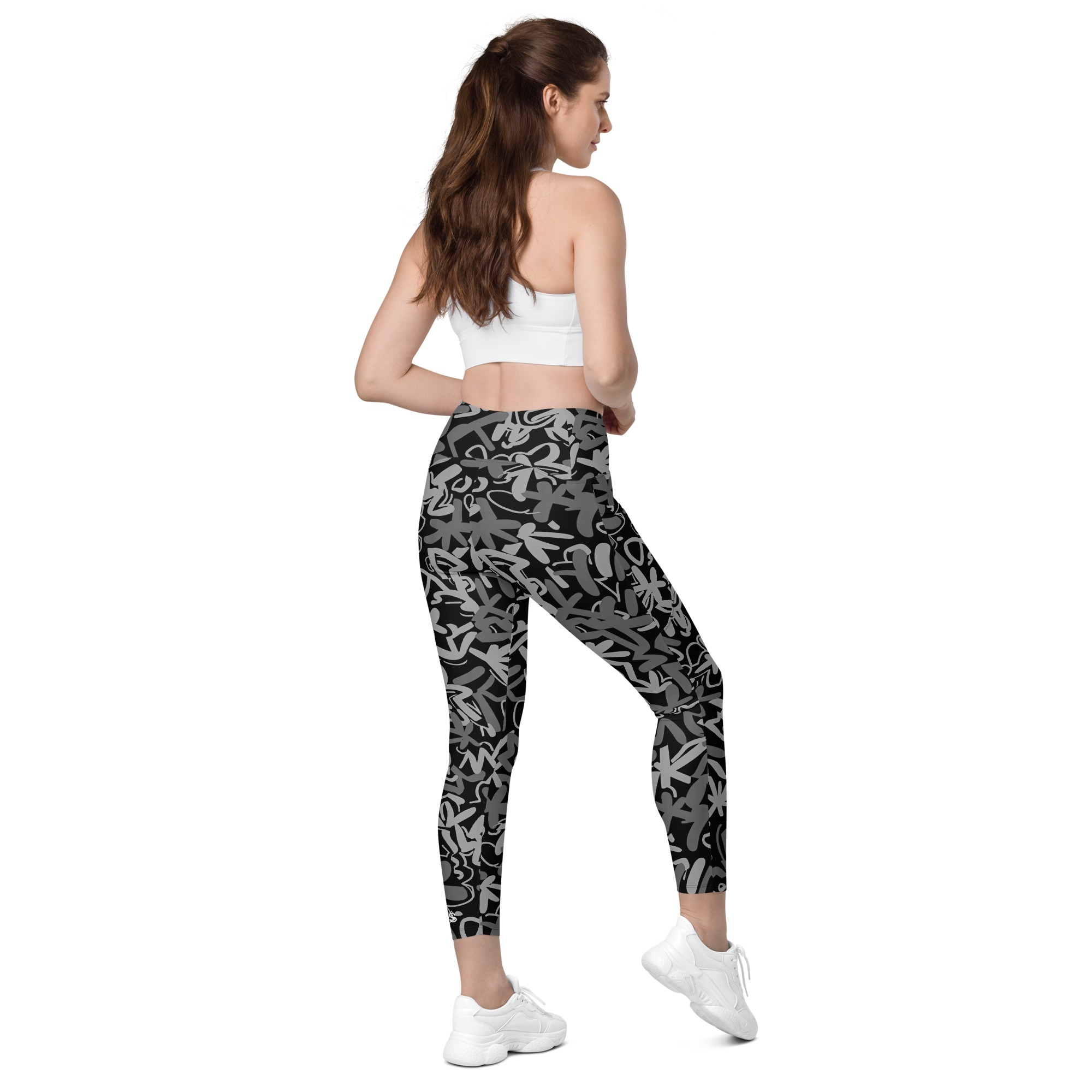 Fleur Black Crossover Leggings