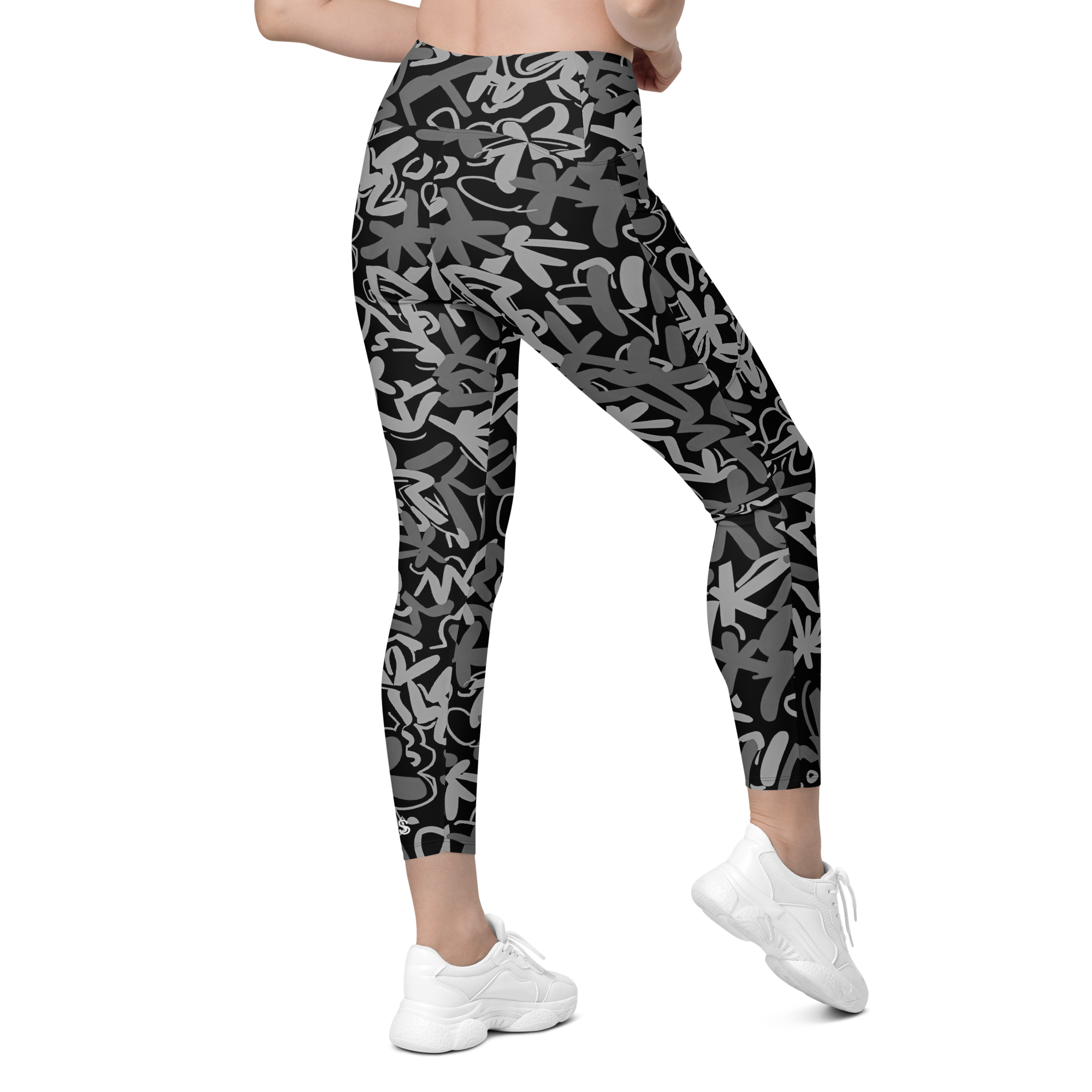 Fleur Black Crossover Leggings