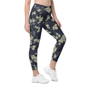 Blossom Floral Gold Crossover Leggings