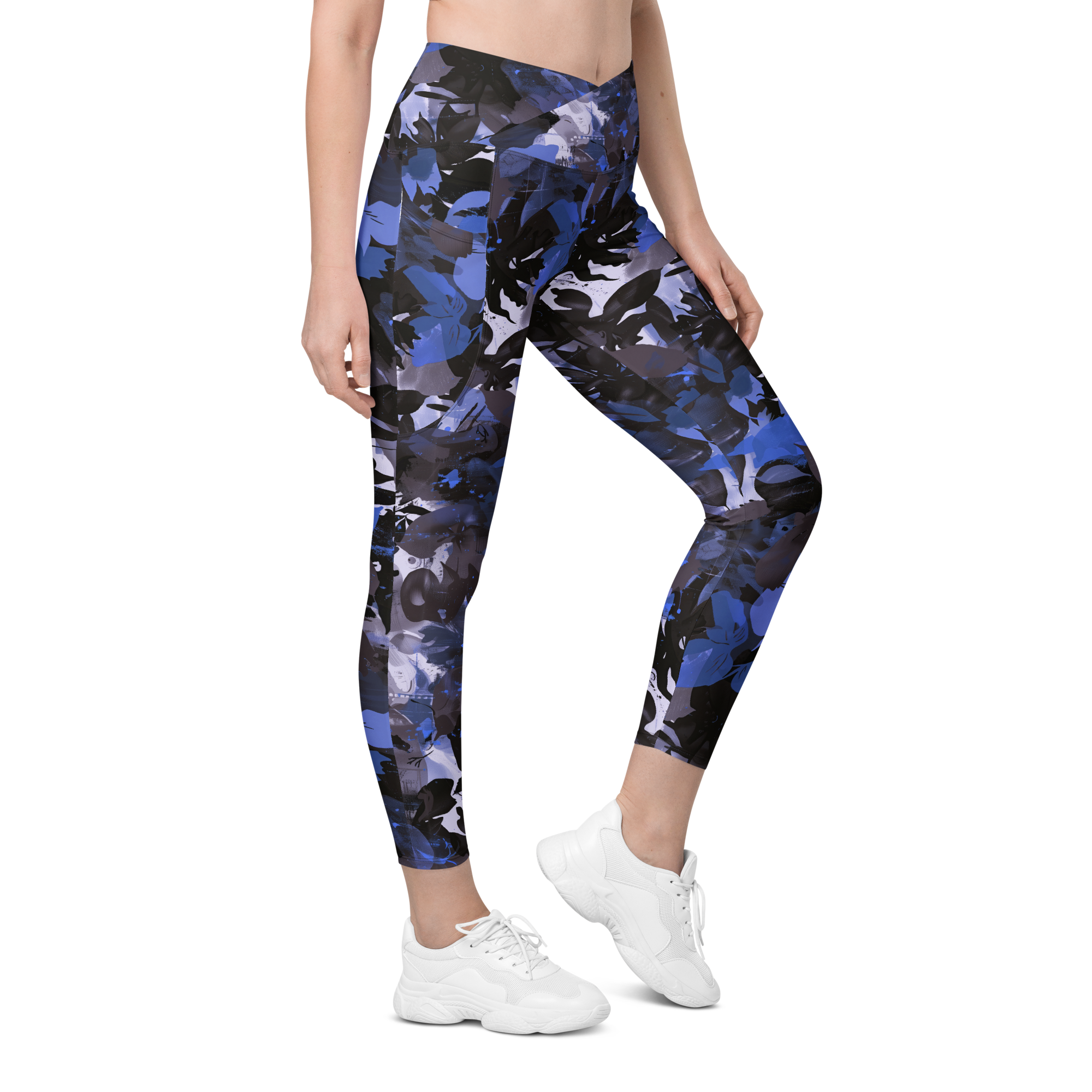 Wildflower Floral Navy Crossover Leggings