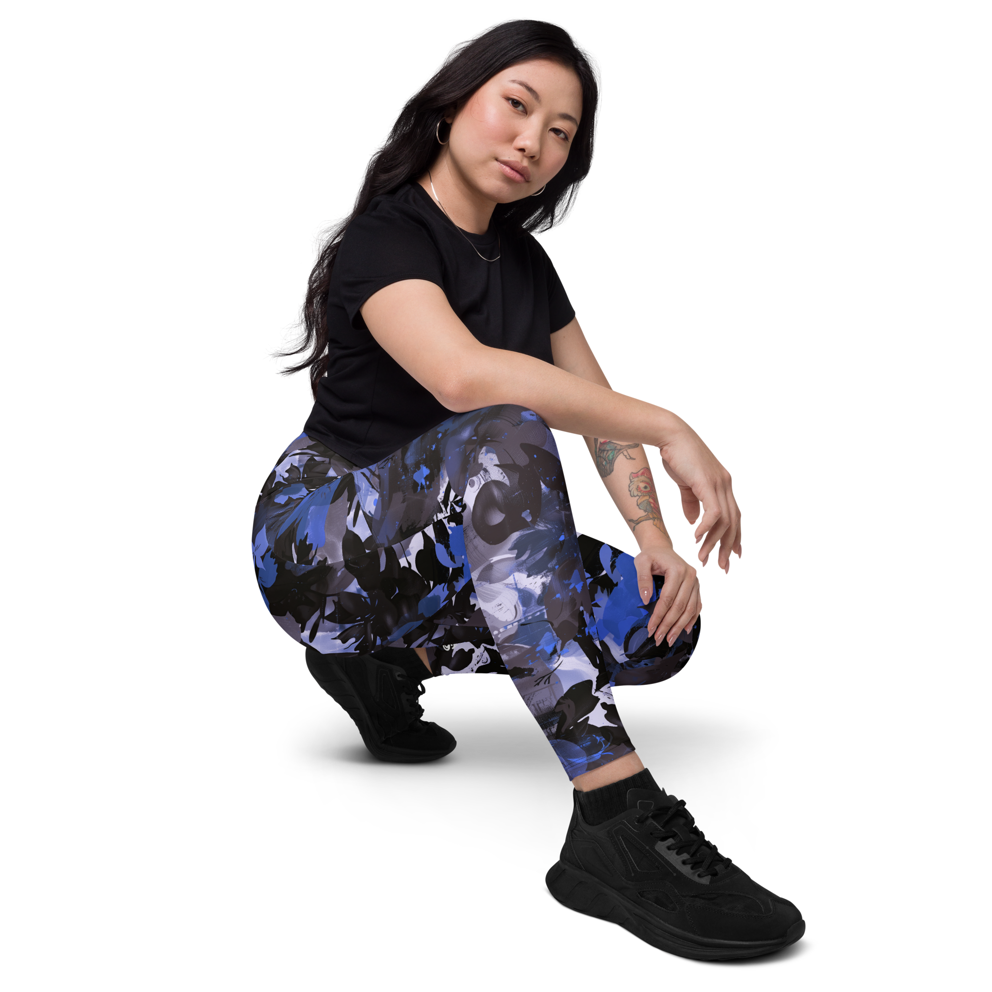 Wildflower Floral Navy Crossover Leggings