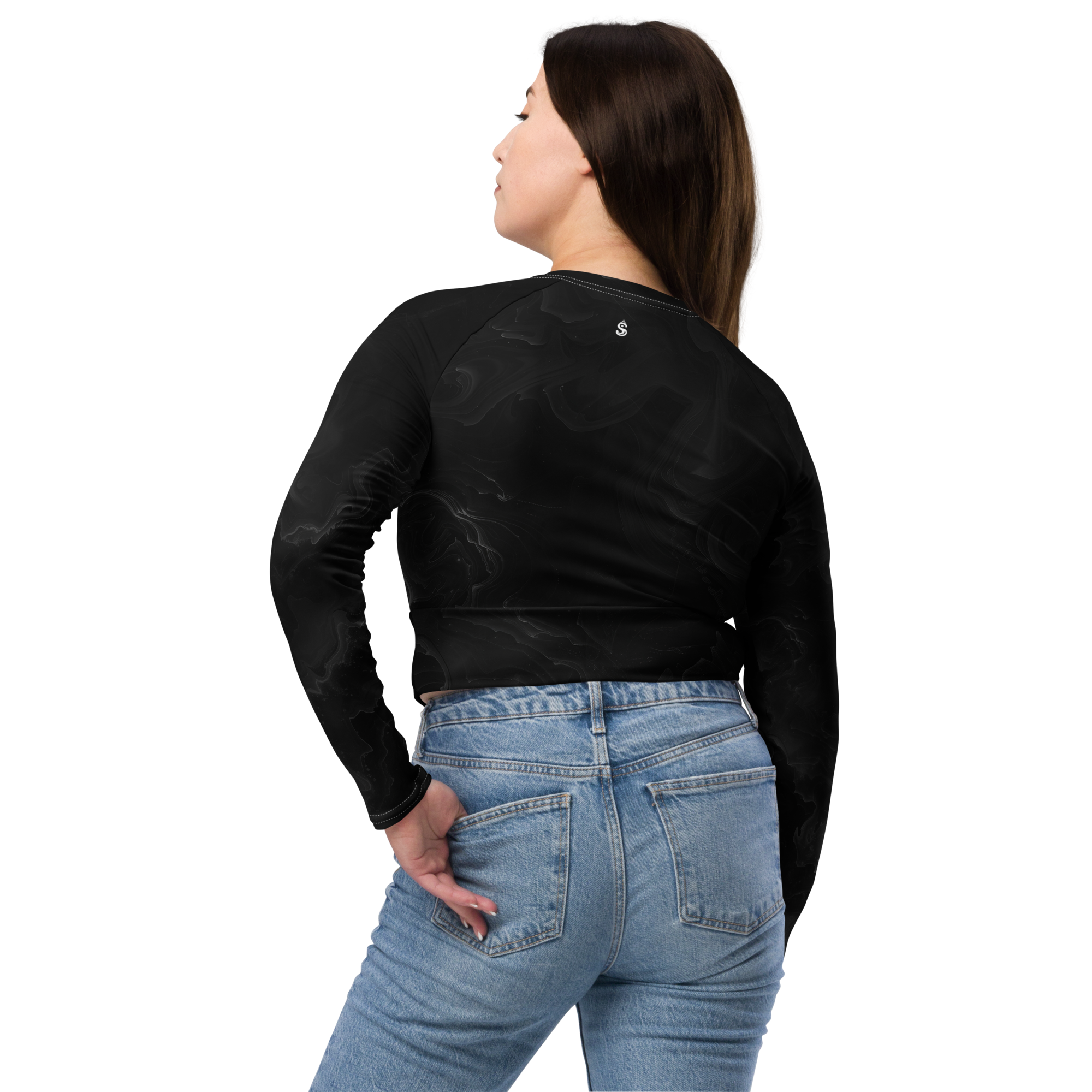 Awaken - Black Long Sleeve Crop Top