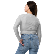 Heather Light Grey Long Sleeve Crop Top