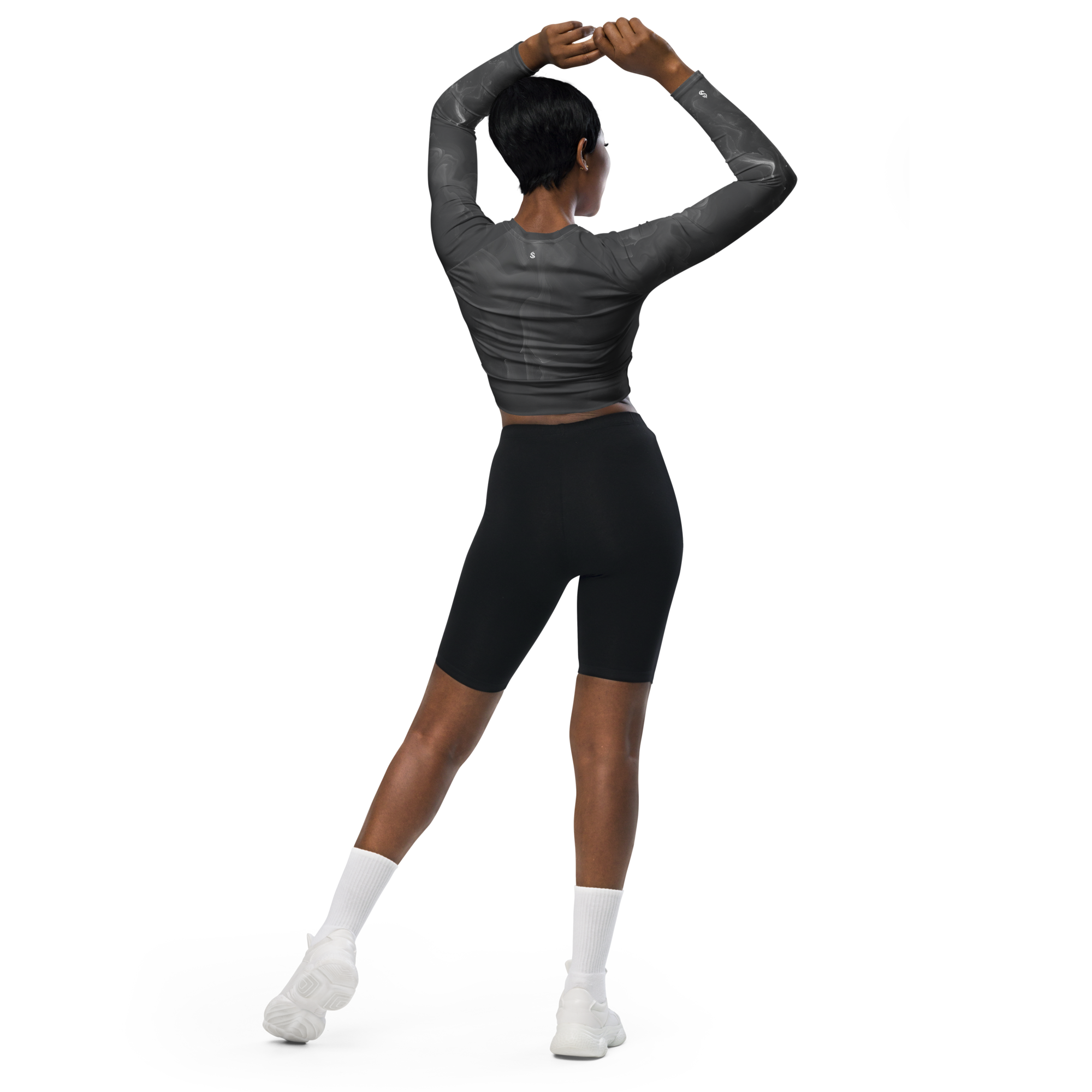 Awaken - Anthracite Long Sleeve Crop Top