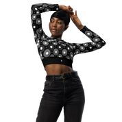 Circle - Black Long Sleeve Crop Top