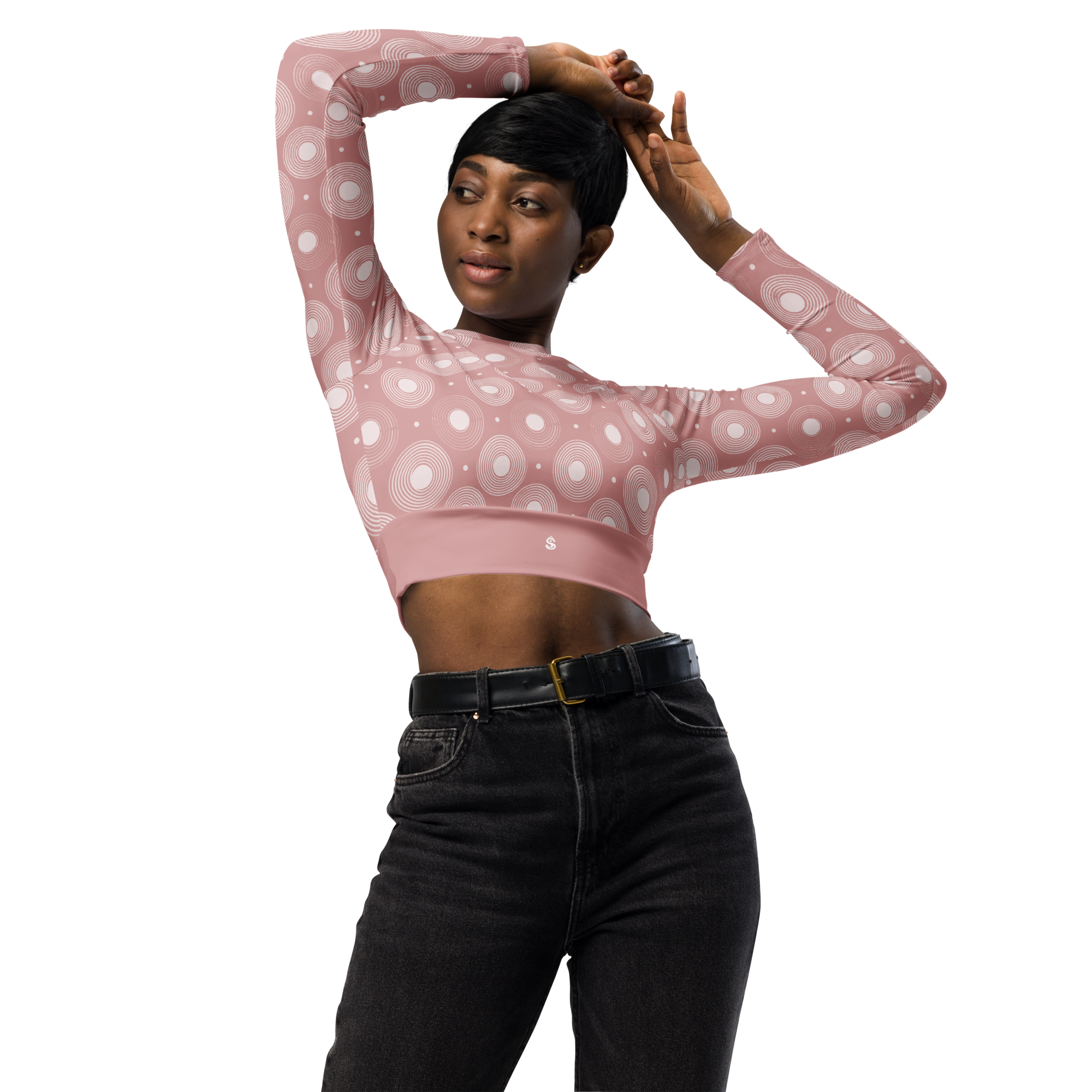 Circle - Rose Long Sleeve Crop Top