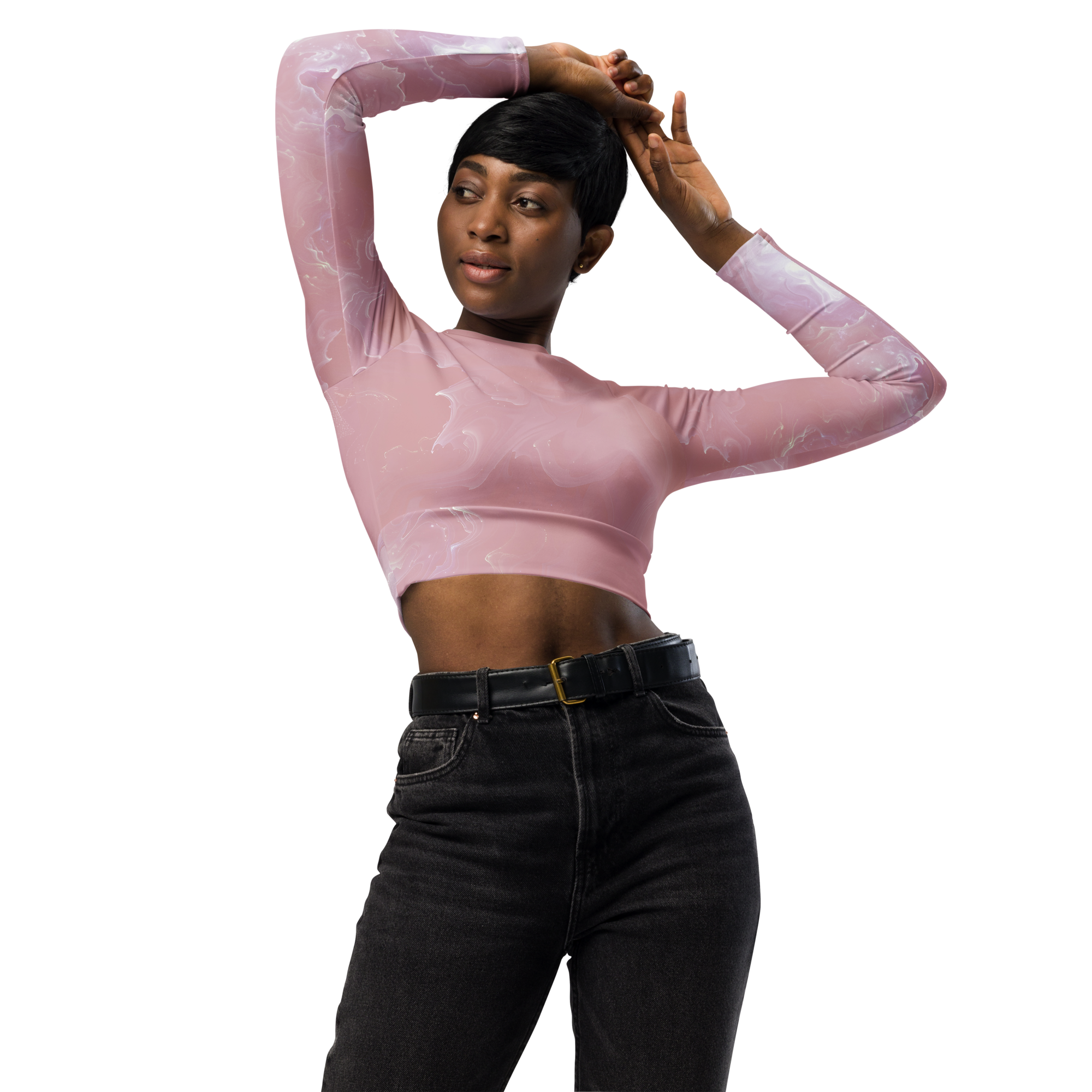 Awaken - Rose Long Sleeve Crop Top