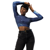 Awaken - Navy Long Sleeve Crop Top