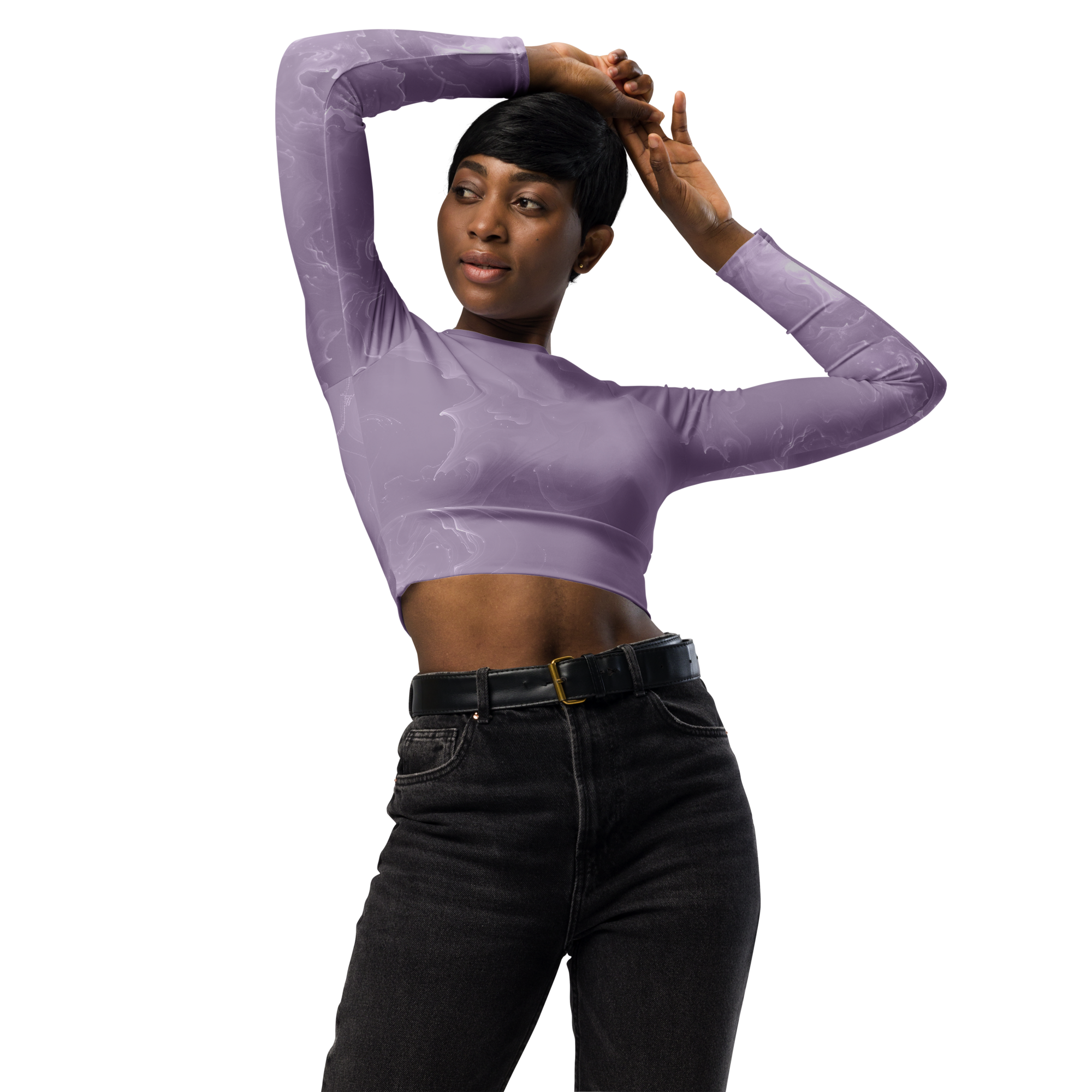 Awaken - Lavender Long Sleeve Crop Top