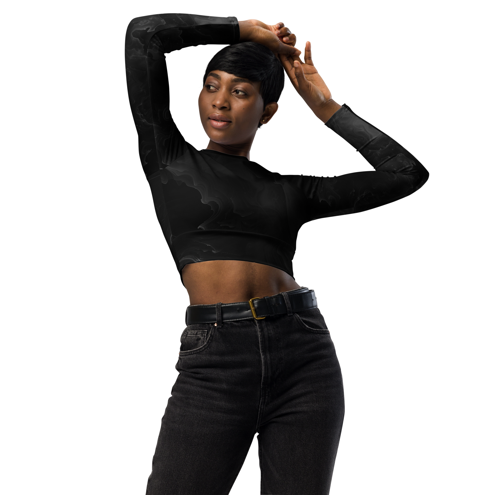 Awaken - Black Long Sleeve Crop Top