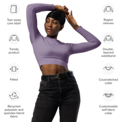 Basics - Lavender Long Sleeve Crop Top