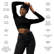 Basics - Black Long Sleeve Crop Top