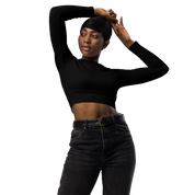 Basics - Black Long Sleeve Crop Top