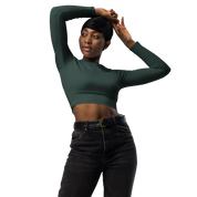 Basics - Green Long Sleeve Crop Top