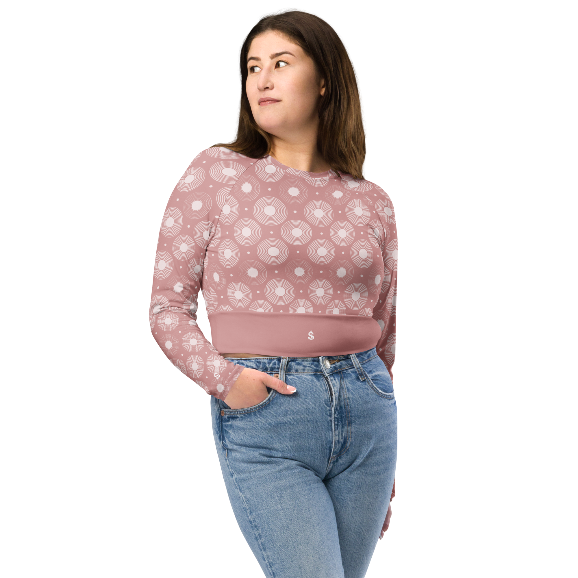 Circle - Rose Long Sleeve Crop Top