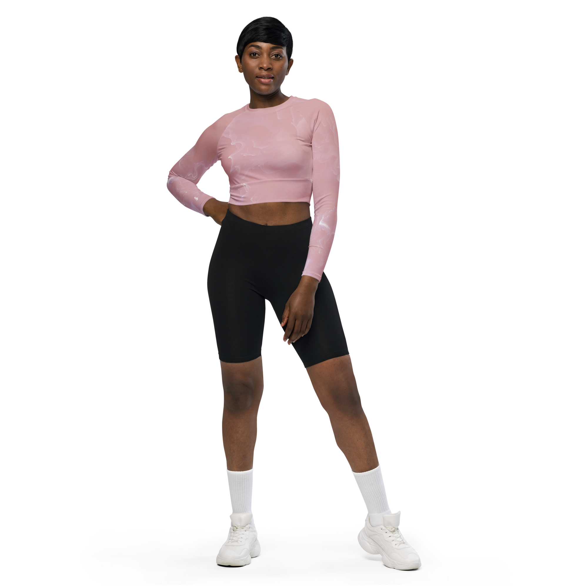 Awaken - Rose Long Sleeve Crop Top