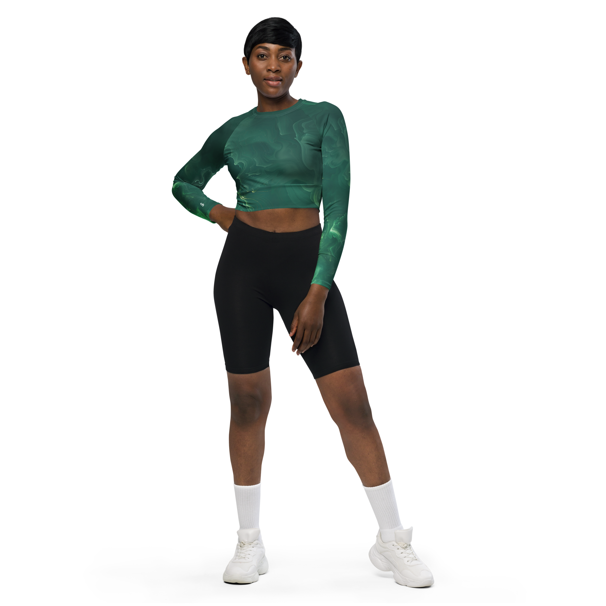 Awaken - Green Long Sleeve Crop Top