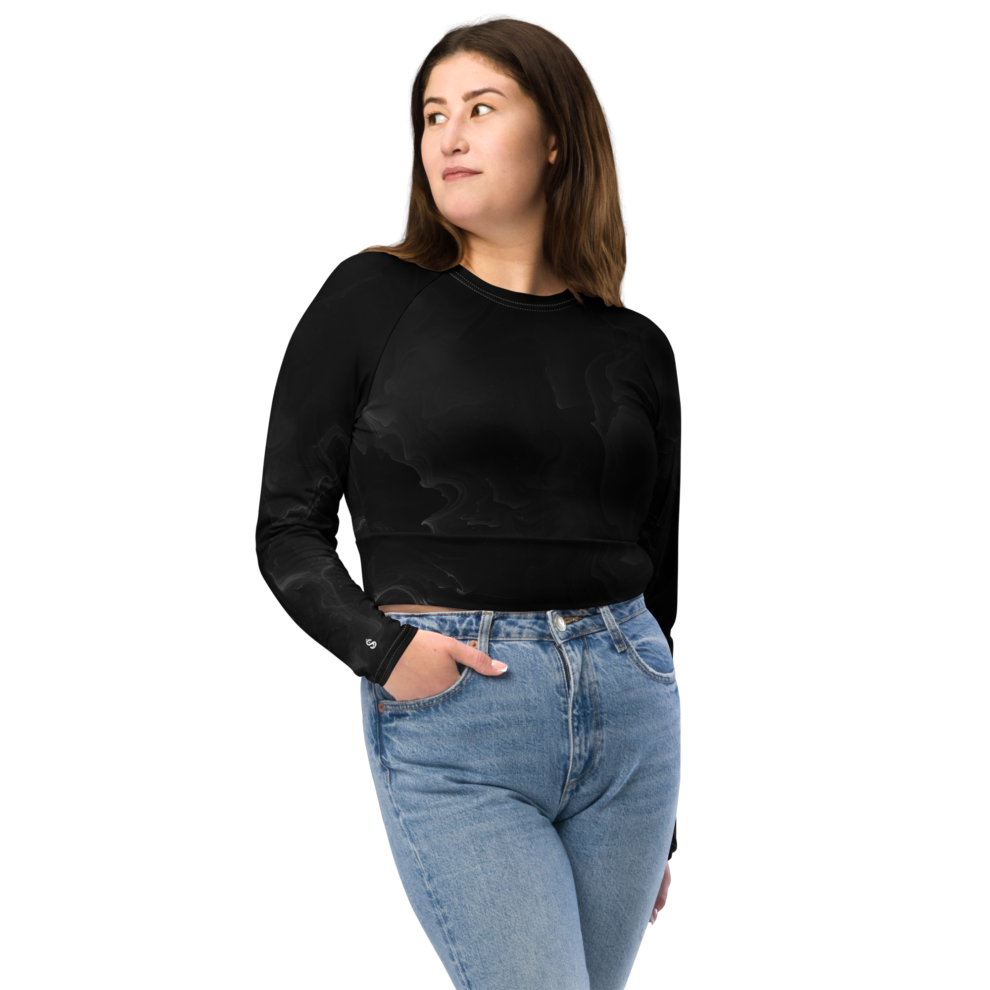 Awaken - Black Long Sleeve Crop Top