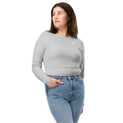 Heather Light Grey Long Sleeve Crop Top