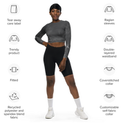 Awaken - Anthracite Long Sleeve Crop Top