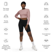 Basics - Rose Long Sleeve Crop Top