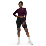 Basics - Eggplant Long Sleeve Crop Top