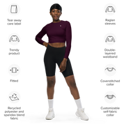 Basics - Eggplant Long Sleeve Crop Top