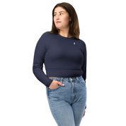 Basics - Navy Long Sleeve Crop Top